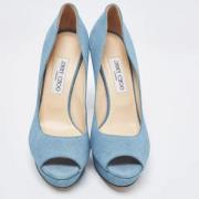 Pre-owned Suede heels Jimmy Choo Pre-owned , Blue , Dames
