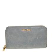 Pre-owned Leather wallets Miu Miu Pre-owned , Gray , Dames