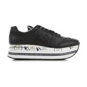 Zwarte Leren Beth_6012 Sneakers voor Dames Premiata , Black , Dames