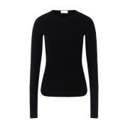 Zwarte Jersey Top met Schouderdetail Sportmax , Black , Dames