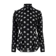 Zwarte stretch zijden shirt Dolce & Gabbana , Black , Dames