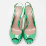 Pre-owned Leather heels Gucci Vintage , Green , Dames