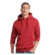 Minimalistische hoodie met geborduurd logo Superdry , Red , Heren