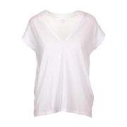 Wit V-Hals Pima Katoenen T-Shirt Frame , White , Dames