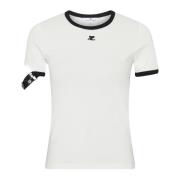 Contrast Shirt Gesp Courrèges , White , Dames