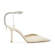 Pumps met kristallen ketting van lakleer Jimmy Choo , White , Dames