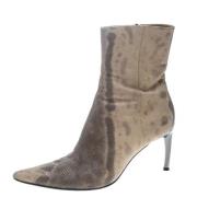 Pre-owned Leather boots Sergio Rossi Pre-owned , Beige , Dames