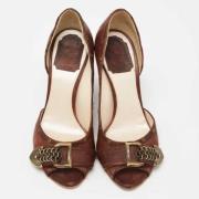 Pre-owned Leather heels Dior Vintage , Brown , Dames