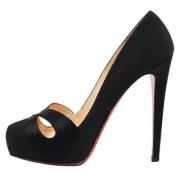 Pre-owned Satin heels Christian Louboutin Pre-owned , Black , Dames