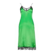 Satijnen jurk met kanten details Ami Paris , Green , Dames
