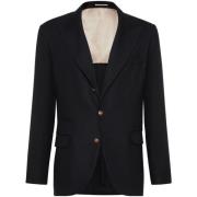 Gedecoreerde Jas Brunello Cucinelli , Black , Heren