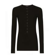 Stijlvolle Button-Up Longsleeve Top Dolce & Gabbana , Black , Heren