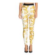 Abstracte Waterverf Leggings Versace Jeans Couture , White , Dames