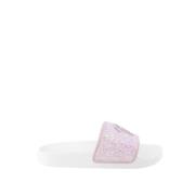 Glitter Logo Slides Vrouwen Modieus Trendy Giuseppe Zanotti , Pink , D...