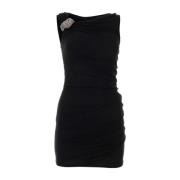 Zwarte crepe mini jurk Alexander McQueen , Black , Dames