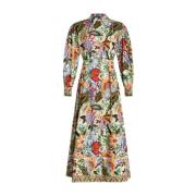 Witte Bloemen Lange Jurk Etro , Multicolor , Dames