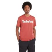 Heren Katoenen T-Shirt Timberland , Red , Heren