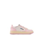 Witte/Roze Leren Sneakers voor Heren Autry , Multicolor , Heren