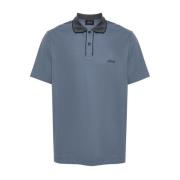 Polo met geborduurd logo Brioni , Blue , Heren