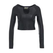 Zwarte T-shirts Polos voor Dames Versace Jeans Couture , Black , Dames