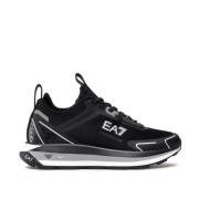 Zwarte sneakers voor heren met contrastlogo Emporio Armani EA7 , Black...