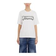 Logo Print T-Shirt Dsquared2 , White , Dames