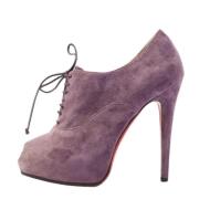 Pre-owned Suede boots Christian Louboutin Pre-owned , Purple , Dames