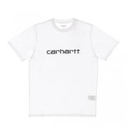 Script Tee - Wit/Zwart - Streetwear Carhartt Wip , White , Heren