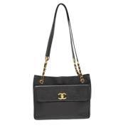 Pre-owned Leather chanel-bags Chanel Vintage , Black , Dames