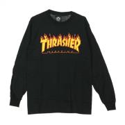 Shirt Flame L/S met lange mouwen Thrasher , Black , Heren