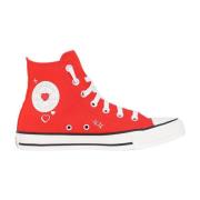 Rode hoge sneakers met hartjesmotief Converse , Red , Dames