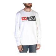 Heren Logo Print Sweatshirt Diesel , White , Heren