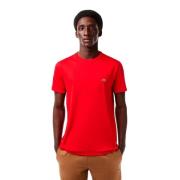 Heren Katoenen T-Shirt Lacoste , Red , Heren