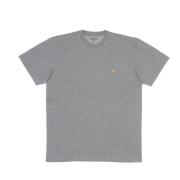Heren Chase T-Shirt Grijs Heather/Goud Carhartt Wip , Gray , Heren