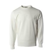 Heren Crew Neck Stretch Fleece Sweater C.p. Company , White , Heren