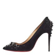 Pre-owned Suede heels Christian Louboutin Pre-owned , Black , Dames