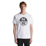 Organisch T-shirt met ronde hals en korte mouwen North Sails , White ,...