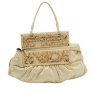 Pre-owned Leather handbags Fendi Vintage , Beige , Dames