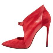 Pre-owned Leather boots Casadei Pre-owned , Red , Dames