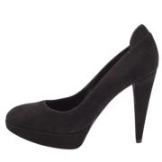Pre-owned Suede heels Sergio Rossi Pre-owned , Black , Dames