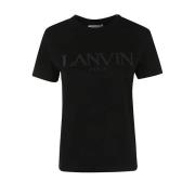 Geborduurd Regular T-Shirt Lanvin , Black , Dames