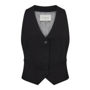 Moderne Zwarte Tailor Vest Copenhagen Muse , Black , Dames