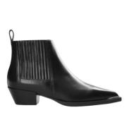 Sleek Tex-Chelseas in zwart leer Copenhagen Studios , Black , Dames