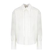 Witte Katoenen Overhemd met Rouches Marni , White , Dames
