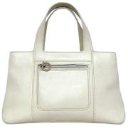 Pre-owned Leather handbags Salvatore Ferragamo Pre-owned , White , Dam...