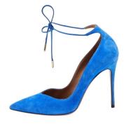 Pre-owned Suede heels Aquazzura Pre-owned , Blue , Dames