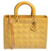Pre-owned Leather totes Dior Vintage , Yellow , Dames