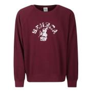 Bordeauxrood Katoenen Sweatshirt met Witte Print Wild Donkey , Red , H...
