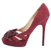 Pre-owned Suede heels Jimmy Choo Pre-owned , Purple , Dames