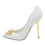 Pre-owned Leather heels Versace Pre-owned , White , Dames